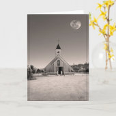 エルビス礼拝堂の上の月 カード (黄色い花)