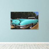 エルビス・プレスリーのグリーンキャデラックへのコンバーチブル キャンバスプリント (インサイチュ (ウッドフロア))