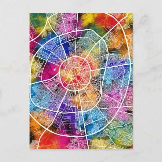 エルビル・イラクの地図 ポストカード (正面)