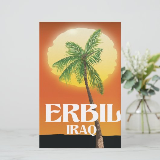 エルビル・イラク旅行のポスター 便箋 (スタンド正面)