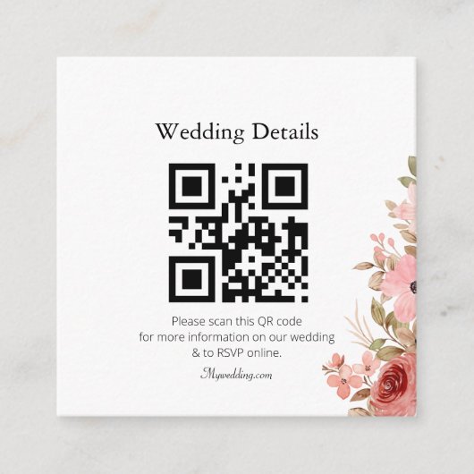 エルピンクフラワーエレガントなウェディングエンクロージャカード エンクロージャーカード (正面)