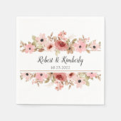 エルピンクフラワーエレガントな結婚式 スタンダードカクテルナプキン (正面)