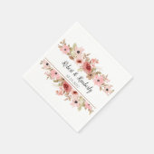 エルピンクフラワーエレガントな結婚式 スタンダードカクテルナプキン (角)