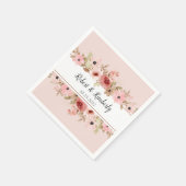 エルピンクフラワーエレガントな結婚式 スタンダードカクテルナプキン (角)