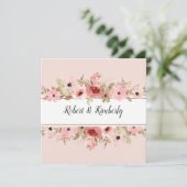 エルピンクフラワーエレガントな結婚式 招待状 (スタンド正面)