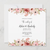 エルピンクフラワーエレガントな結婚式 招待状 (裏面)