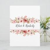 エルピンクフラワーエレガントな結婚式 招待状 (スタンド正面)