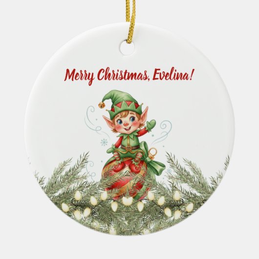 エルフからのクリスマスオーナメント セラミックオーナメント (正面)