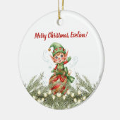エルフからのクリスマスオーナメント セラミックオーナメント (左)