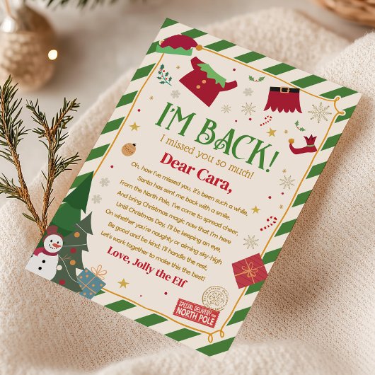 エルフからのクリスマス到着お手紙カード 招待状