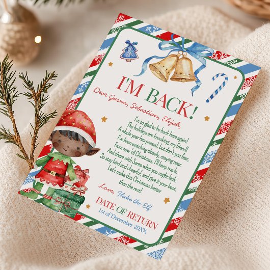 エルフからのクリスマス手紙少年用カード 招待状