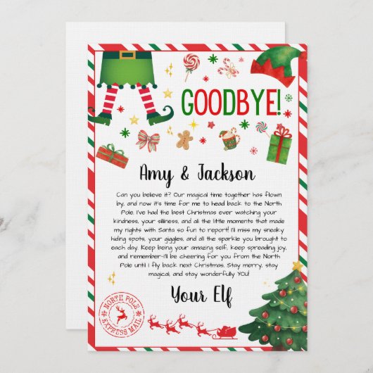 エルフからの別れの手紙 - エルフからの戻る手紙 招待状 (正面/裏面)