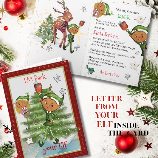 エルフが帰ってきた!お名前入りエルフからのあいさつカード シーズンカード