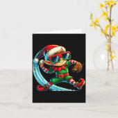 エルフが野球をプレイする 教師 ボーイズ 子ども ティーン クリスマス カード (黄色い花)