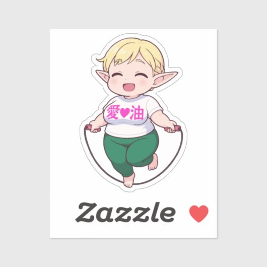 エルフだちびエルフの女の子アート シール (シート)