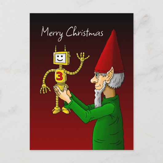 エルフとロボットのクリスマス ポストカード (正面)