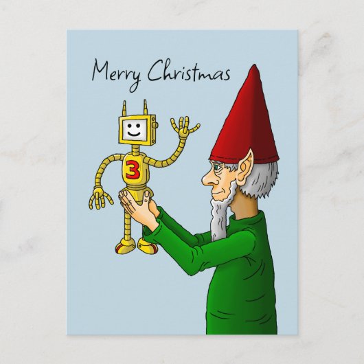 エルフとロボットのクリスマス ポストカード (正面)