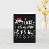 エルフと間違われやすい ファミリー クリスマス カード (黄色い花)