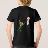 エルフと雪だるまのクリスマスキャラクター トライブレンドＴシャツ (裏面)