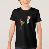 エルフと雪だるまのクリスマスキャラクター トライブレンドＴシャツ (正面)