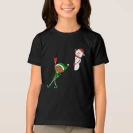 エルフと雪だるまのクリスマスキャラクター トライブレンドTシャツ