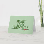 エルフのいたずら クリスマスの挨拶サイン 折りたたみ式 カード (正面)