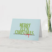 エルフのいたずら クリスマスグリーティングサイン折りたたみカード カード (正面)