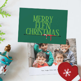 エルフのいたずら 挨拶サイン 写真 クリスマスカード