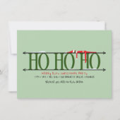エルフのいたずら Ho Ho Ho クリスマスパーティー 招待状 (正面)