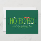 エルフのいたずら Ho Ho Ho クリスマスパーティー 招待状 (正面)