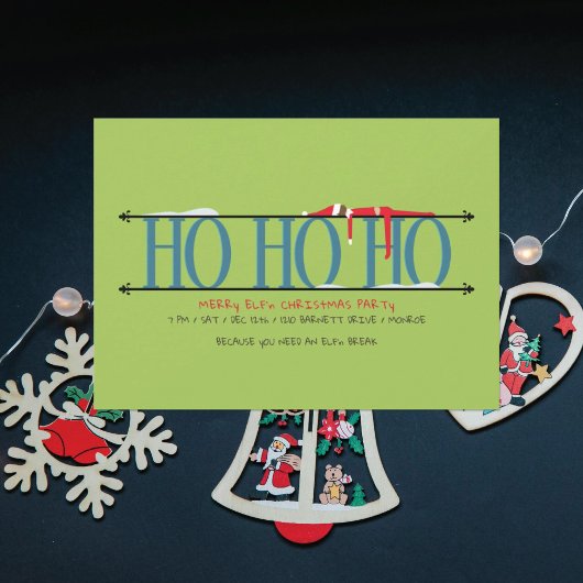 エルフのいたずら Ho Ho Ho クリスマスパーティー 招待状