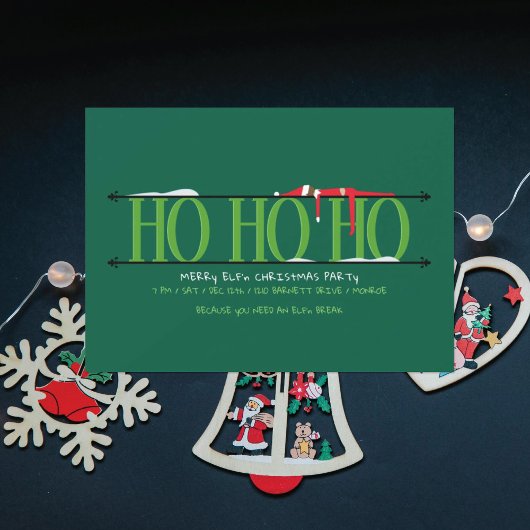 エルフのいたずら Ho Ho Ho クリスマスパーティー 招待状