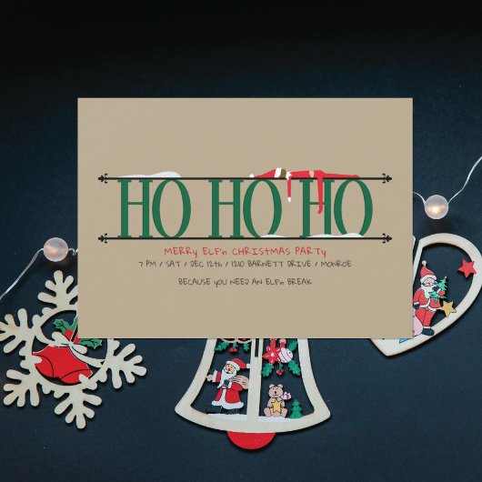エルフのいたずら Ho Ho Ho クリスマスパーティー 招待状