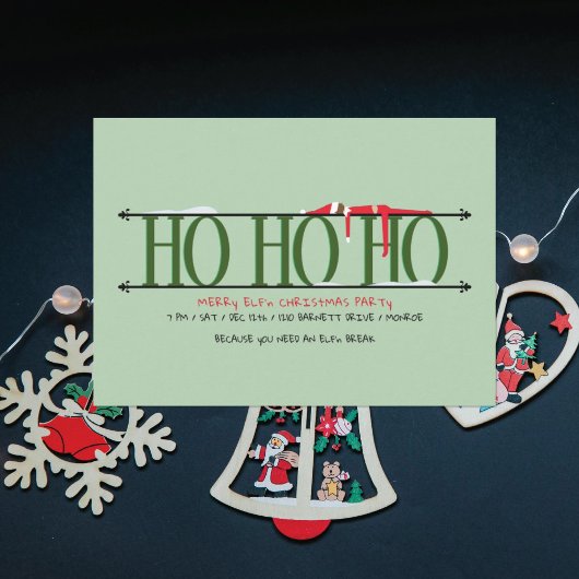 エルフのいたずら Ho Ho Ho クリスマスパーティー 招待状