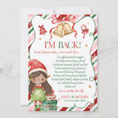 エルフのクリスマスガールレターカード 招待状 (正面)