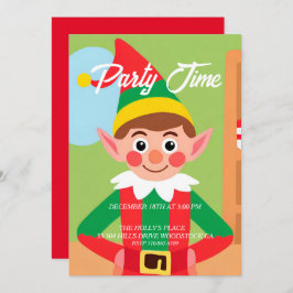 エルフのクリスマスパーティー招待状 招待状