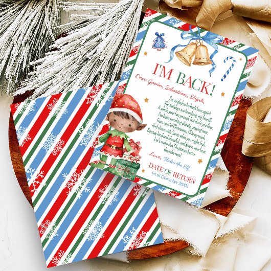 エルフのクリスマスボーイからの手紙カード 招待状