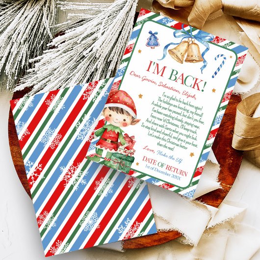 エルフのクリスマス少年からの手紙カード 招待状