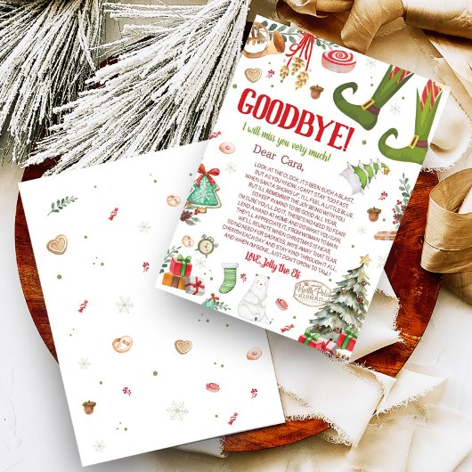 エルフのクリスマス お別れの手紙カード 招待状
