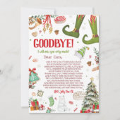 エルフのクリスマス お別れの手紙カード 招待状 (正面)