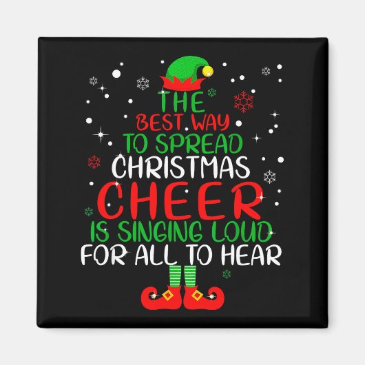 エルフのシャツがクリスマスの喜びを広げる方法 少年M マグネット (正面)