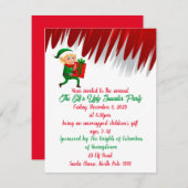 エルフのダサいセーターのホリデー招待状 シーズンカード (正面/裏面)