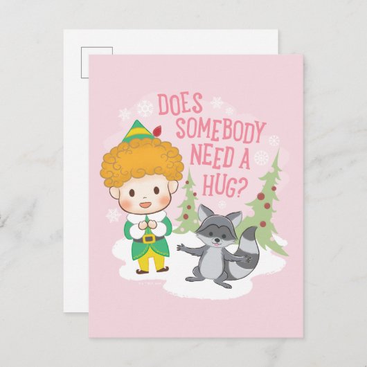 エルフのバディがハグを求めている？ シーズンポストカード (正面/裏面)