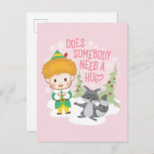 エルフのバディ 抱っこが必要なのは誰? シーズンポストカード (正面/裏面)