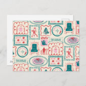 エルフのホリデーアイコンパターン シーズンポストカード (正面/裏面)