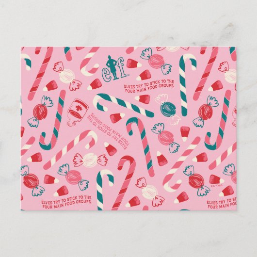エルフのホリデー キャンディーパターン シーズンポストカード (正面)