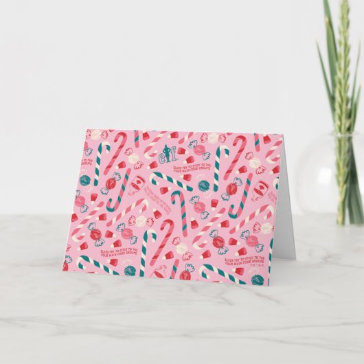 エルフのホリデー キャンディ パターン シーズンカード (正面)