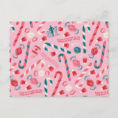 エルフのホリデー・キャンディ・パターン シーズンポストカード (正面)