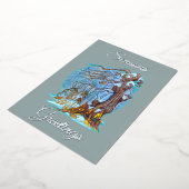 エルフのホール クリスマス ホリデー カード (回転した状態)