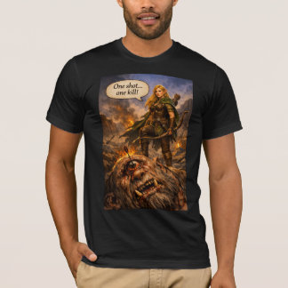 エルフのレンジャー対サイクロプスTシャツ Tシャツ